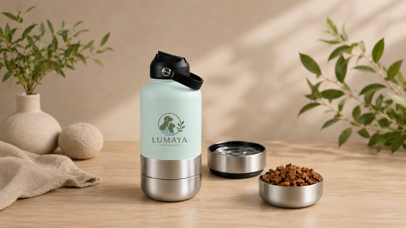 Gourde 3-en-1 LUMAYA avec ses bols intégrés